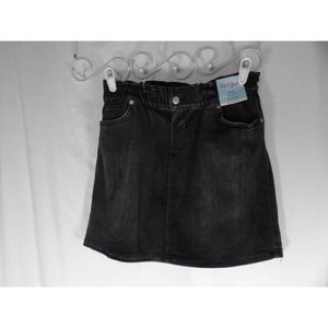 Cat & Jack Girl's Washed Black Skirt Paper bag Waist Above Knee Size XL (14/16)